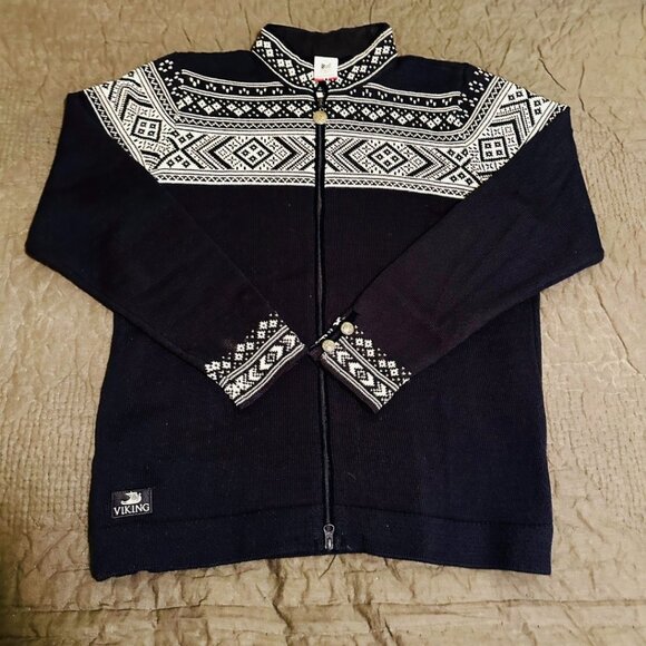 Dale of Norway Viking Cruise Women's Wool Sweater XL Navy Made in Norway - Picture 1 of 8